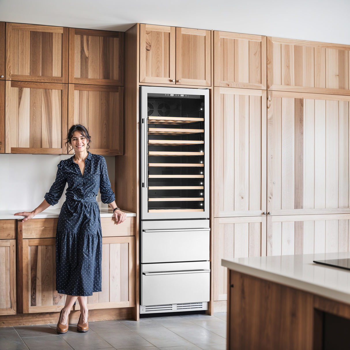 24 in. Dual Zone 108 Wine Bottles and 100 Cans Beverage & Wine Cooler in Stainless Steel