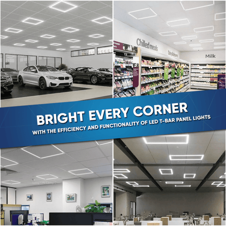 2 ft. x 2 ft. LED T - Bar Panel Light, 20W/30W/40W Wattage adjustable, 3000K/4000K/5000K CCT Changeable, 4800LM, >80 CRI, Dimmable, ETL, DLC Listed, For Offices, Schools, Hospitality, Retail - BUILDMYPLACE