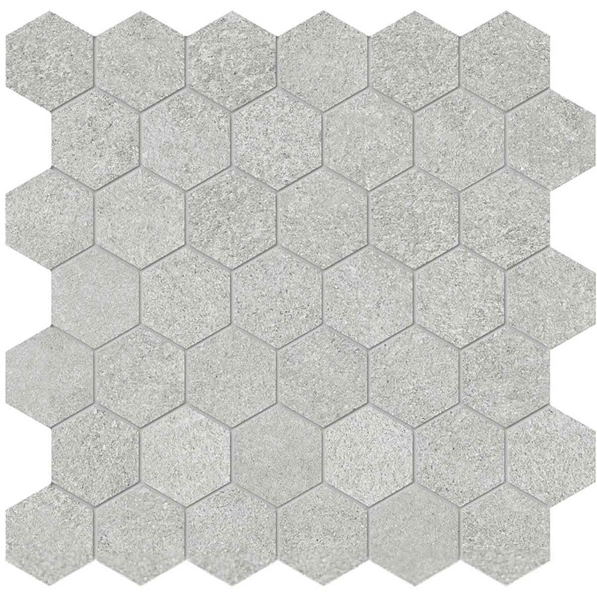 2 In Hexagon Mjork Ash Matte Color Body Porcelain Mosaic - BUILDMYPLACE