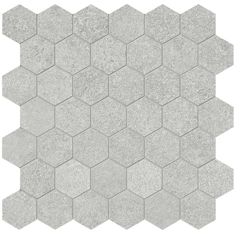 2 In Hexagon Mjork Ash Matte Color Body Porcelain Mosaic - BUILDMYPLACE
