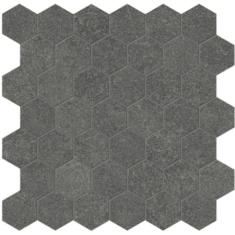 2 In Hexagon Mjork Carbon Matte Color Body Porcelain Mosaic - BUILDMYPLACE