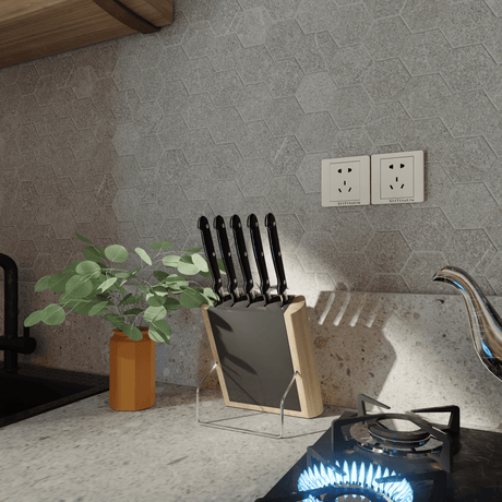 2 In Hexagon Mjork Mica Matte Color Body Porcelain Mosaic - BUILDMYPLACE