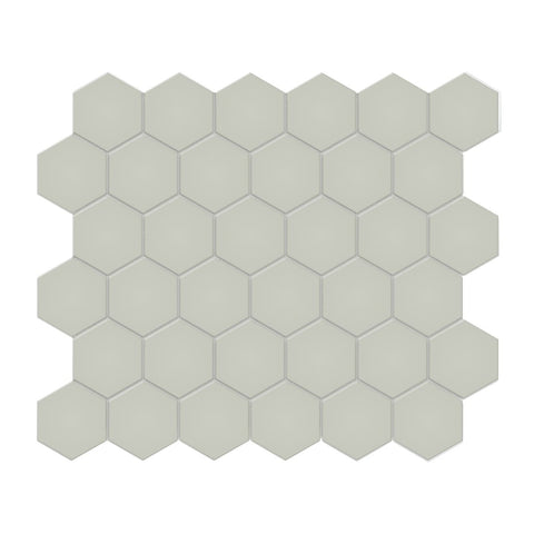 2 In Hexagon Soho Soft Sage Matte Glazed Porcelain Mosaic