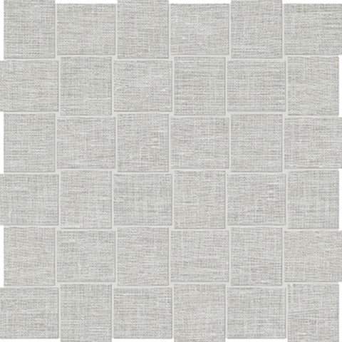 2 X 2 In Basketweave Belgian Mist Linen Matte Color Body Porcelain Mosaic