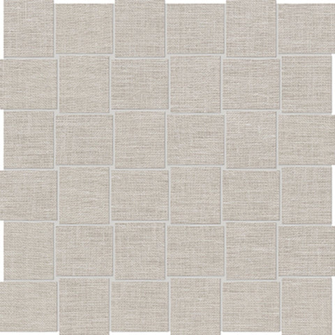 2 X 2 In Basketweave Belgian Natural Linen Matte Color Body Porcelain Mosaic