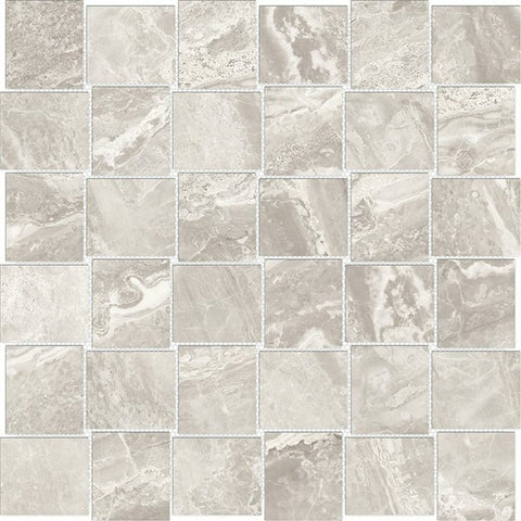 2 X 2 In Basketweave Mayfair Stella Argento Matte Glazed Porcelain Mosaic