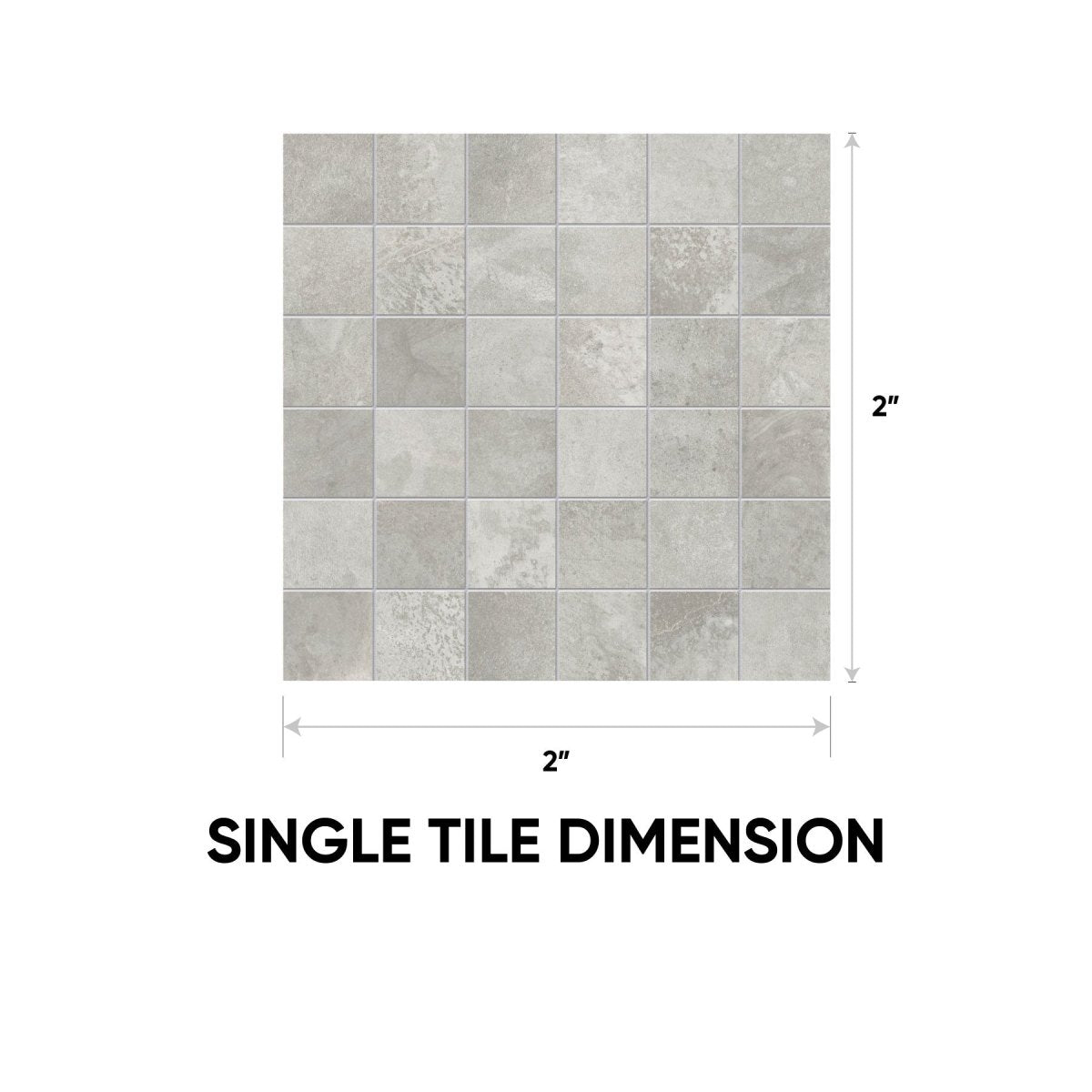 2 x 2 in. Ceraforge Lithium Matte Color Body Porcelain Mosaic Tile - BUILDMYPLACE
