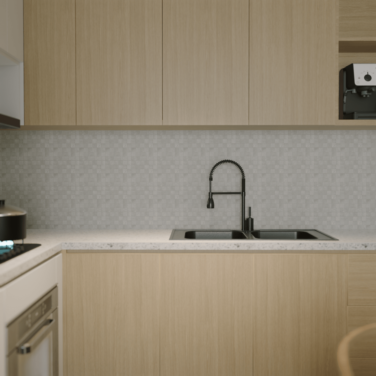 2 x 2 in. Ceraforge Lithium Matte Color Body Porcelain Mosaic Tile - BUILDMYPLACE