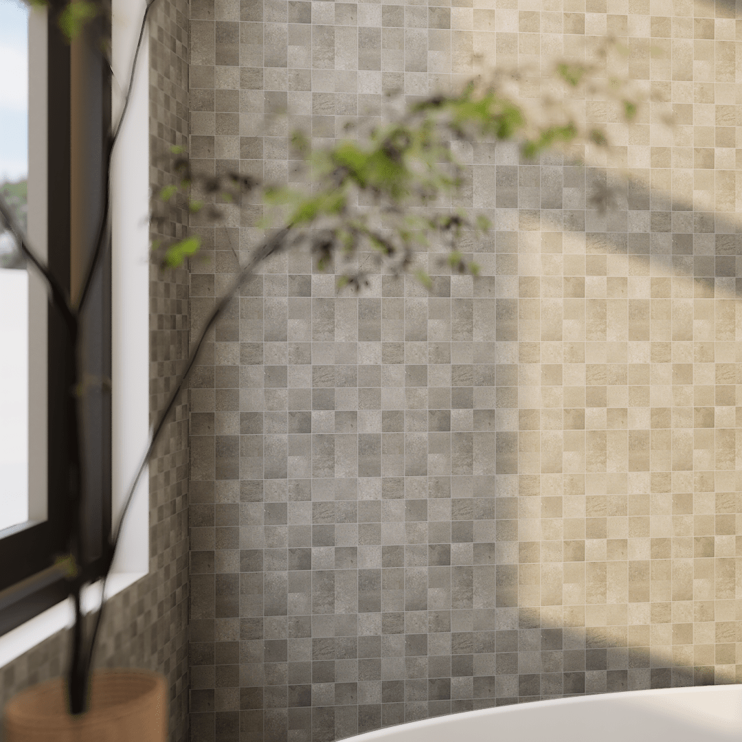 2 X 2 In Ceraforge Titanium Matte Color Body Porcelain Mosaic - BUILDMYPLACE