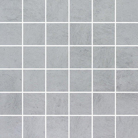 2 X 2 In Cinq Grey Matte Glazed Ceramic Mosaic