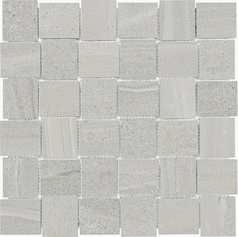 2 x 2 in. Davenport Ash Basketweave Matte Glazed Porcelain Mosaic