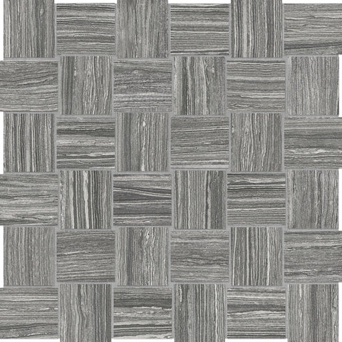 2 x 2 in. Eramosa Carbon Basketweave Matte Glazed Porcelain Mosaic