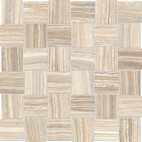 2 x 2 in. Eramosa Sand Basketweave Matte Glazed Porcelain Mosaic