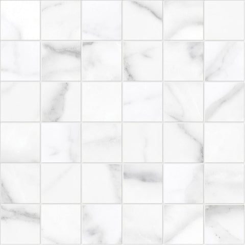 2 X 2 In La Marca Statuario Nuovo Honed Glazed Porcelain Mosaic