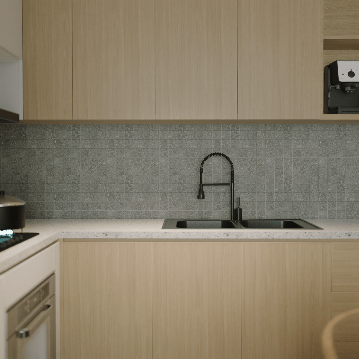 2 X 2 In Mjork Carbon Matte Color Body Porcelain Mosaic - BUILDMYPLACE