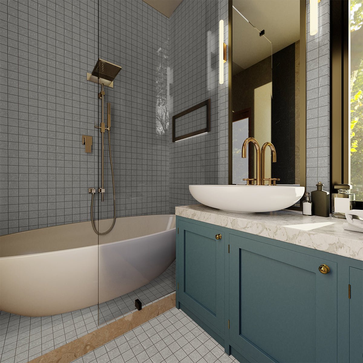 2 X 2 In Mjork Clay Matte Color Body Porcelain Mosaic - BUILDMYPLACE