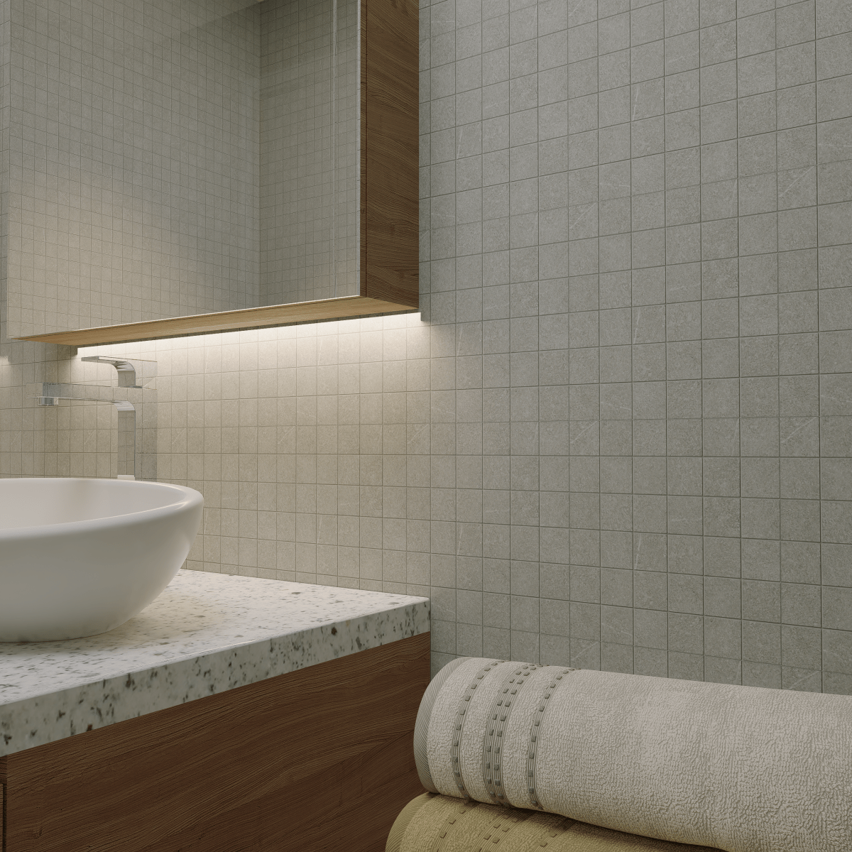 2 X 2 In Mjork Clay Matte Color Body Porcelain Mosaic - BUILDMYPLACE