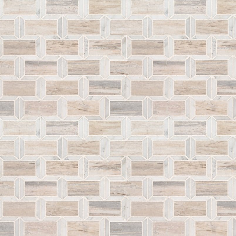 2" X 4" Angora Framework Polished Warm White Subway Joint Mosaic Tile (10SQ FT/CTN) - BUILDMYPLACE