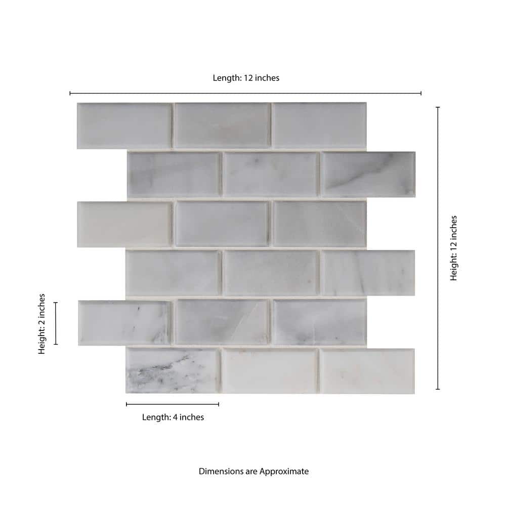 2" X 4" Greecian White Polished and Beveled Marble Mosaic Tile (10SQ FT/CTN) - BUILDMYPLACE