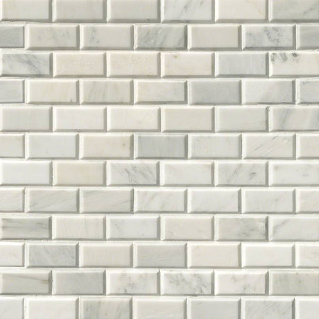 2" X 4" Greecian White Polished and Beveled Marble Mosaic Tile (10SQ FT/CTN) - BUILDMYPLACE