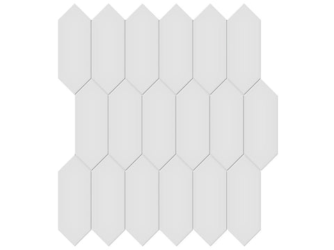 2 X 5 In Picket Soho Gallery Grey Glossy Glazed Porcelain Mosaic