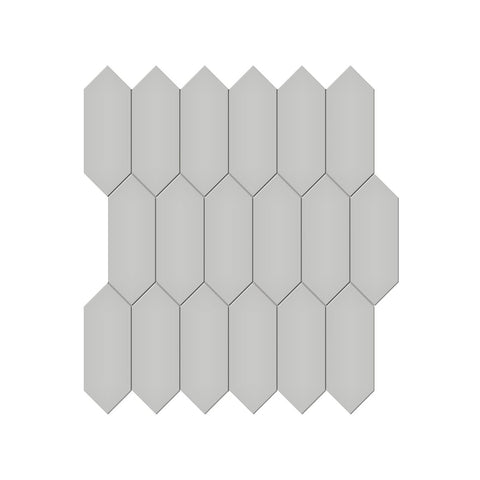 2 X 5 In Picket Soho Loft Grey Matte Glazed Porcelain Mosaic