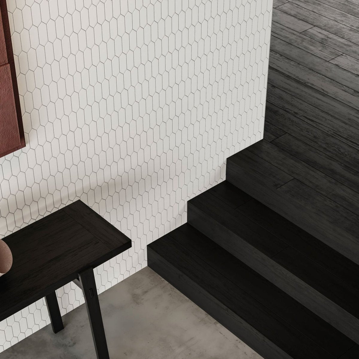 2 X 5 In Picket Soho Vintage Grey Matte Glazed Porcelain Mosaic - BUILDMYPLACE