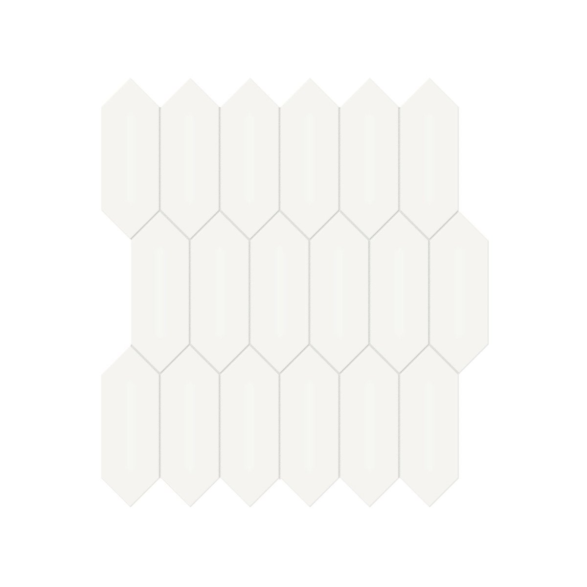 2 x 5 in. Soho Canvas White Picket Matte Glazed Porcelain Mosaic - BUILDMYPLACE