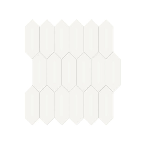 2 x 5 in. Soho Canvas White Picket Matte Glazed Porcelain Mosaic