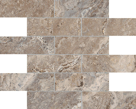 2 X 6 In Brick Antico Walnut Matte Glazed Porcelain Mosaic - BUILDMYPLACE