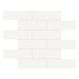 2 X 6 In Brick Soho Canvas White Glossy Glazed Porcelain Mosaic - BUILDMYPLACE