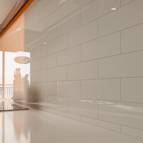 2 X 6 In Brick Soho Vintage Grey Glossy Glazed Porcelain Mosaic - BUILDMYPLACE