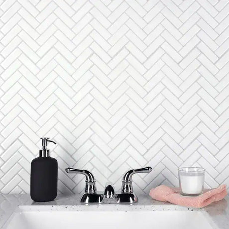 2 X 6 In Herringbone Soho Vintage Grey Matte Glazed Porcelain Mosaic - BUILDMYPLACE