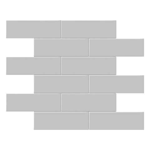 2 x 6 in. Soho Loft Grey Matte Glazed Porcelain Wall Brick Mosaic