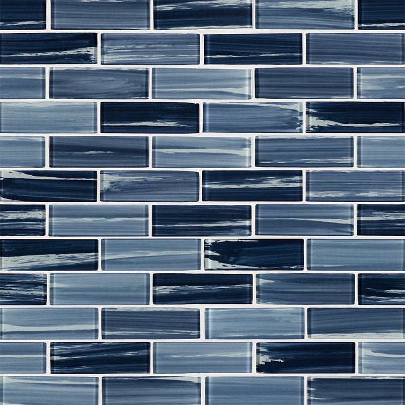 2" X 6" Oceania Azul Blue Glass Subway Brick Mosaic Wall Tile (9.8SQ FT/CTN) - BUILDMYPLACE