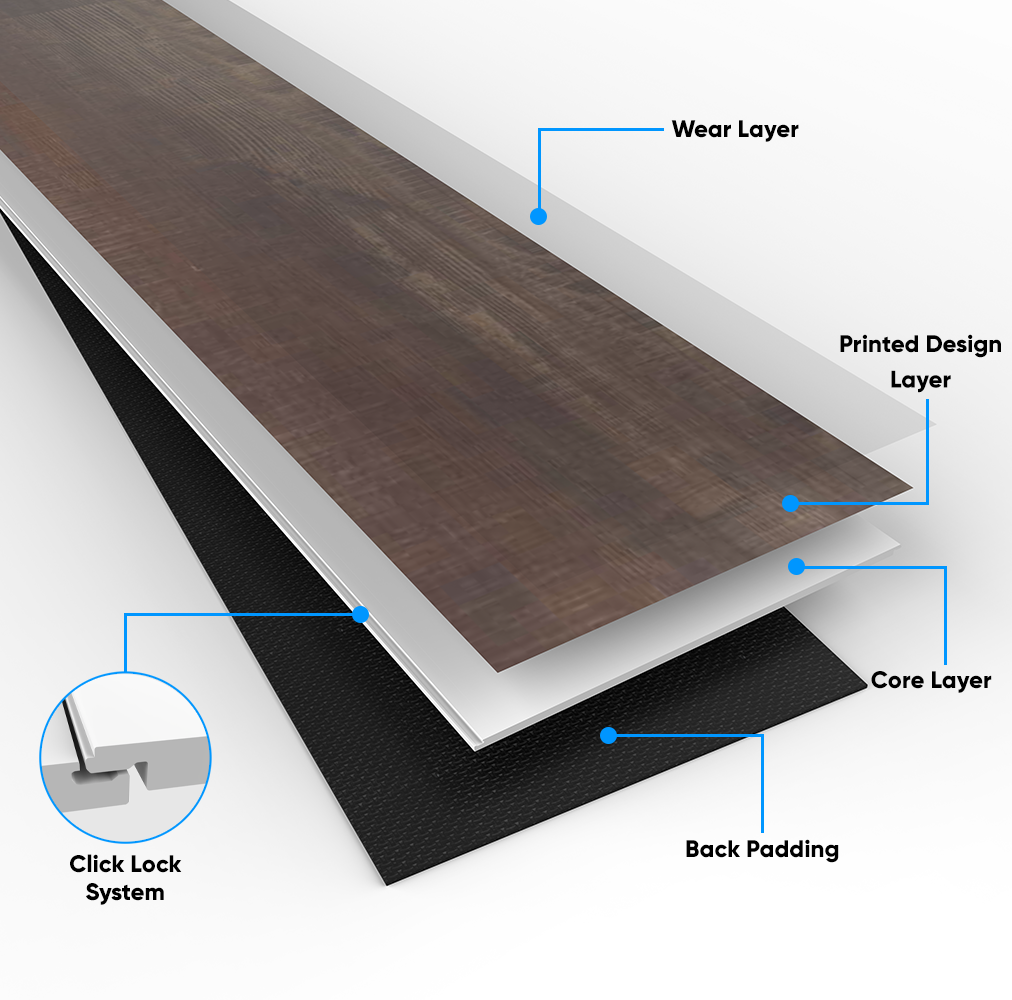 Shaw Floorte Classic Pantheon HD Plus 2001V-00794 Orso WPC Flooring, Floating Vinyl Floor Tiles, 7" x 48" x 8mm (18.91SQ FT/ CTN)