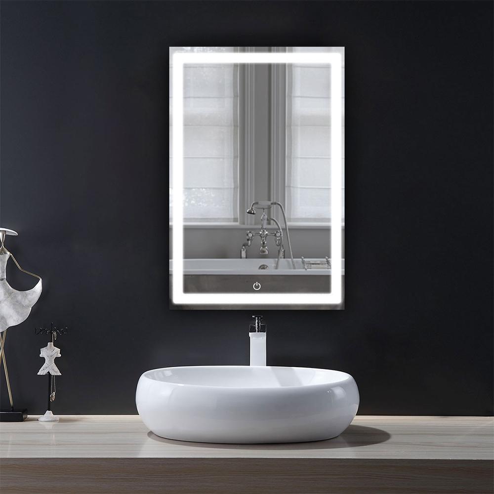 24 in. X 36 in. LED Lighted Bathroom Vanity Mirror, Adjustable Color Temperature & Remembrance, Touch Button, CRI 90+, Anti - Fog, Inner Window Style - LEDMyPlace