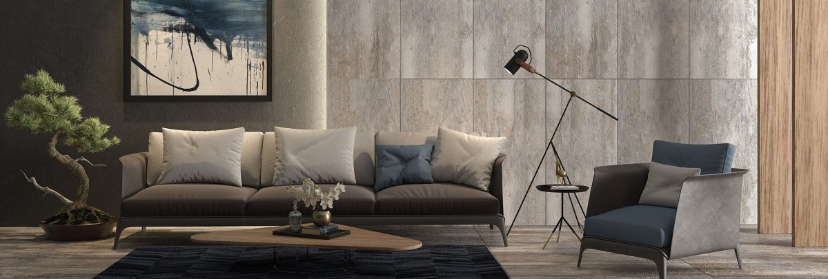 24 In. X 48 In. Cement White Textured Stone - Porcelain Wall & Floor Tile (15.50 Sqft/Case) - BUILDMYPLACE