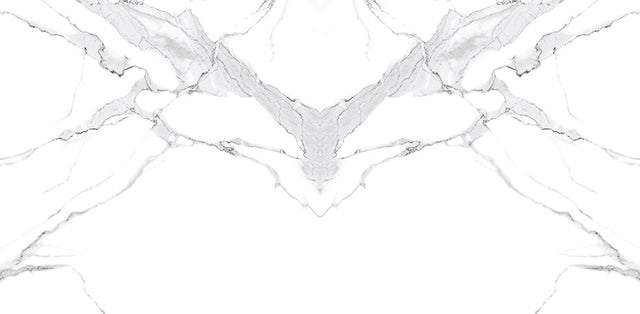 24 In. X 48 In. New Calacatta Bookmatch White Polished - Porcelain - Wall & Floor Tile (15.50 Sqft/Case) - BUILDMYPLACE