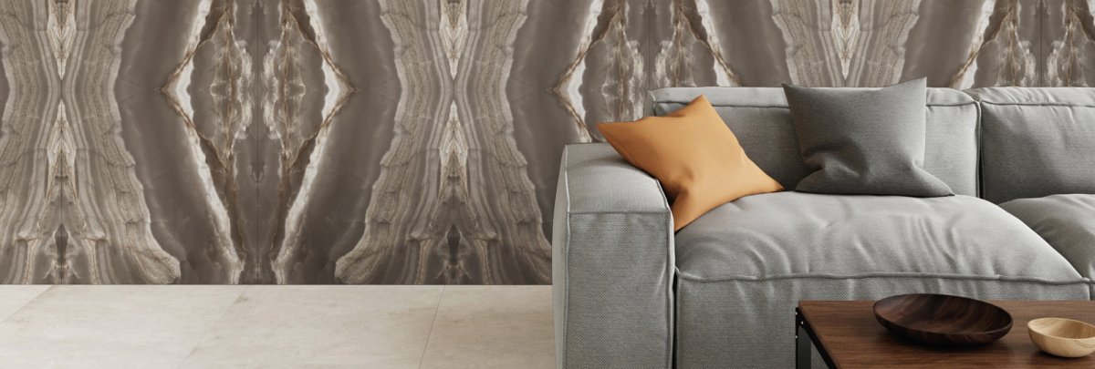 24 In. X 48 In. New Onyx Opera Bookmatch Anthracite Polished - Porcelain - Wall & Floor Tile (15.50 Sqft/Case) - BUILDMYPLACE