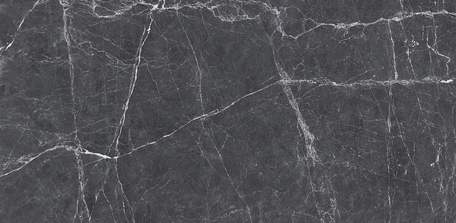 24 In. X 48 In. Terre Black Polished - Porcelain - Wall & Floor Tile (15.50 Sqft/Case) - BUILDMYPLACE