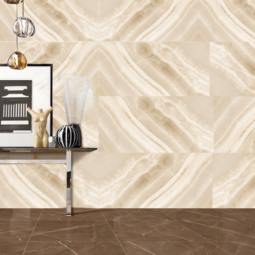 24" x 48" Onyx Caramel Beige Polished (15.49 Sqft/Case) - BUILDMYPLACE