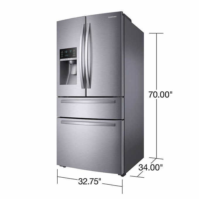 25 CuFt Large Capacity 4 Door French Door Refrigerator With External Water & Ice Dispenser - BUILDMYPLACE