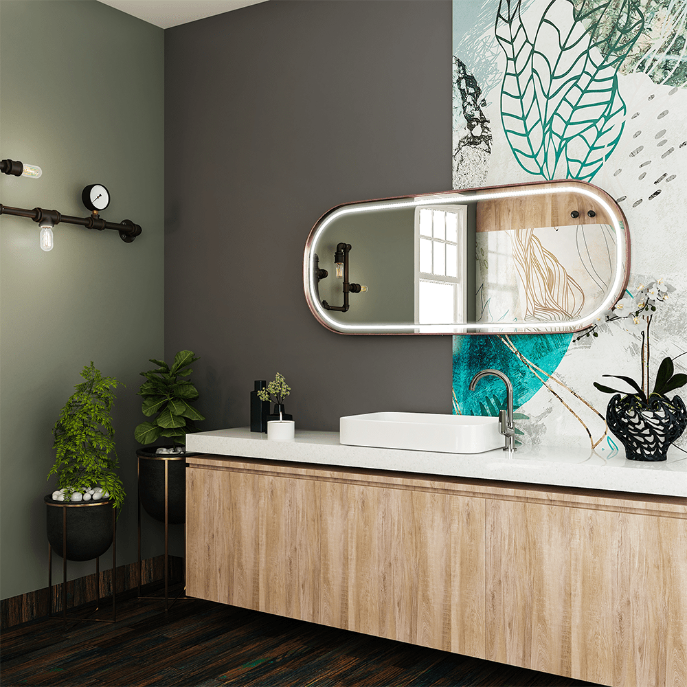 26 in. X 63 in. LED Lighted Bathroom Vanity Mirror with Rose Gold Frame, CRI 90+, Anti - Fog Adjustable Color Temperature & Remembrance, Lighted Makeup Mirrors, Realx Style - BUILDMYPLACE