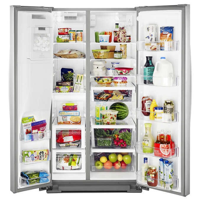 28 cu. ft. Side by Side Refrigerator in Fingerprint Resistance Stainless Steel With Exterior Ice With EveryDrop Filtration - BUILDMYPLACE
