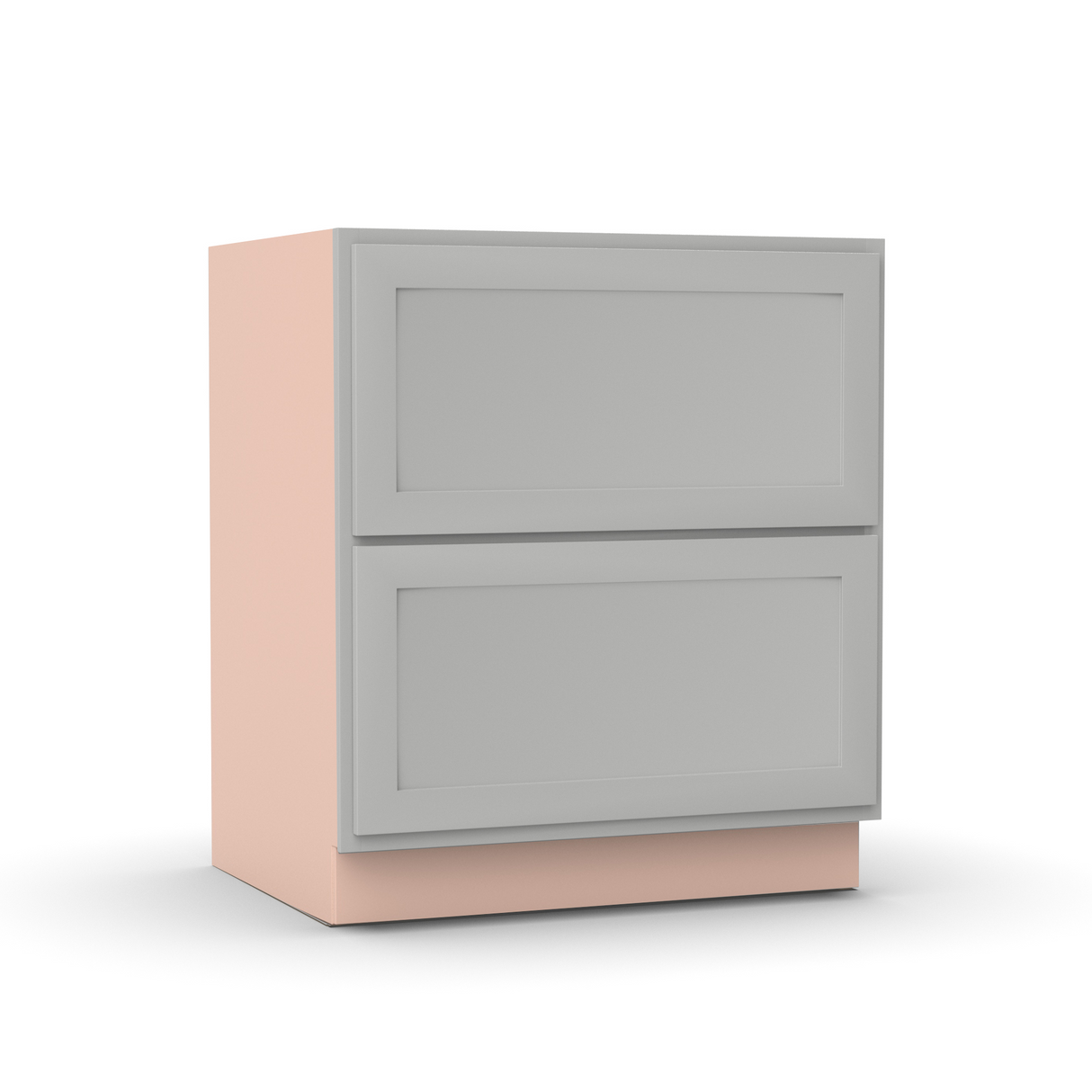 Liberty Shaker Ashen - 30 Inch Double Drawer Base Cabinet - 30" Width x 34.5" Height x 24" Depth