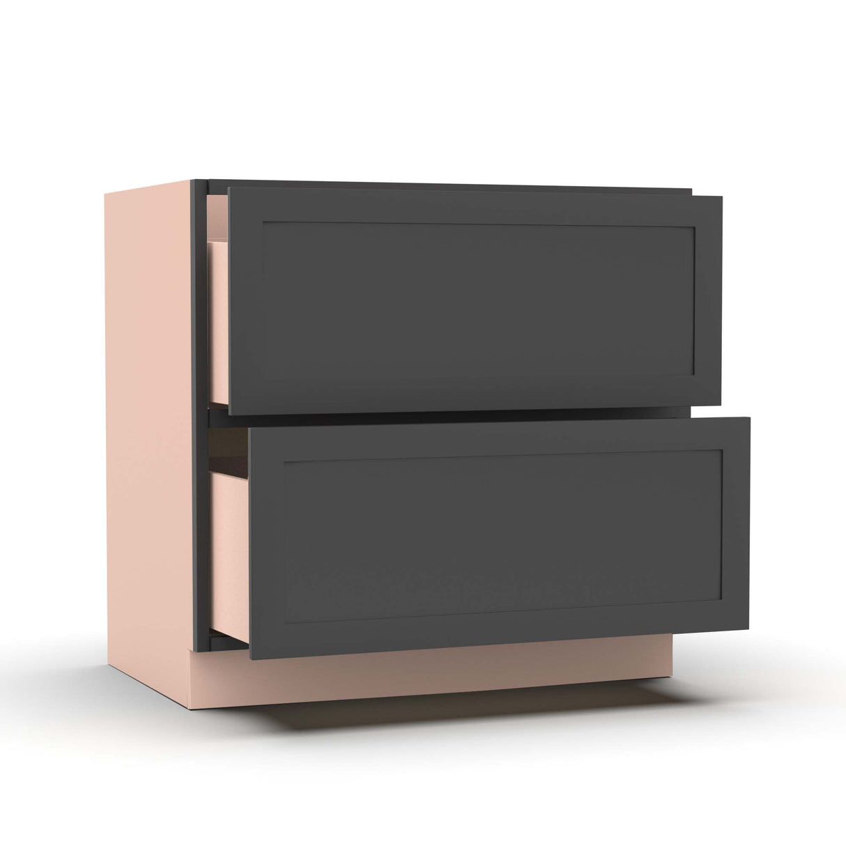 Liberty Shaker Grey - 36 Inch Double Drawer Base Cabinet - 36" Width x 34.5" Height x 24" Depth