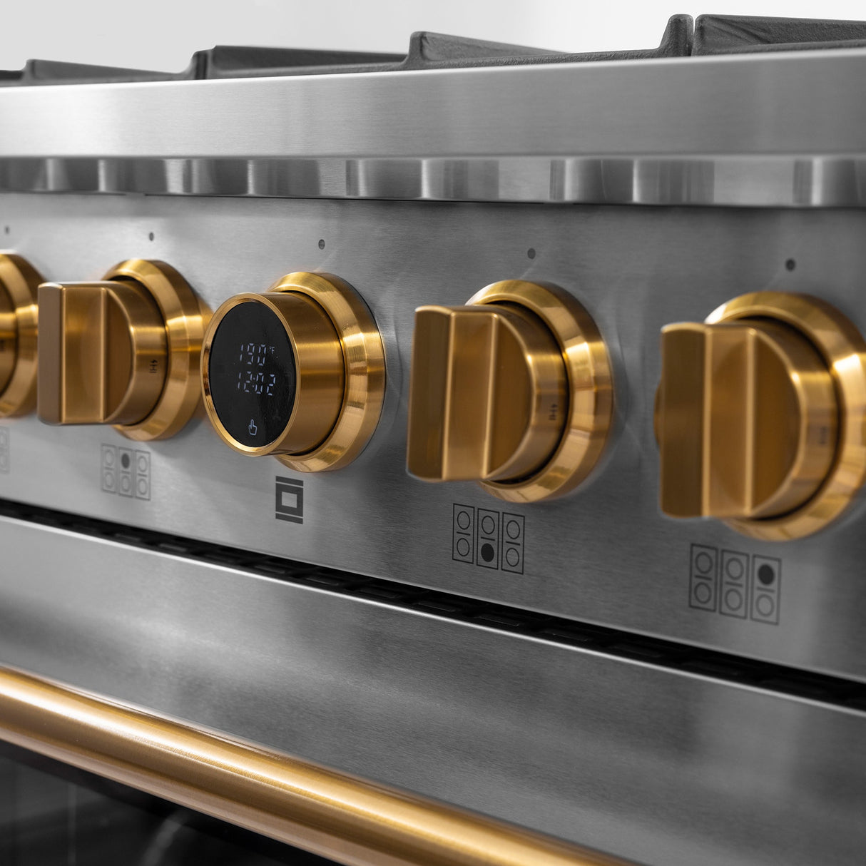 36 in. 5.2 cu. ft. 6 Burners Dual Fuel Range for Natural Gas in Stainless Steel with Kucht Horus Thermostat