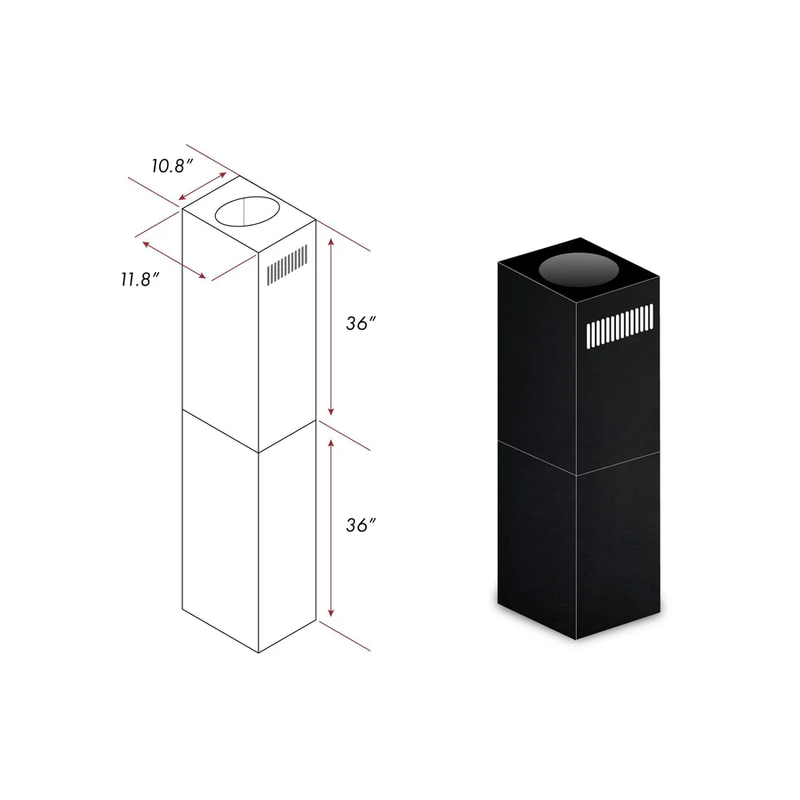ZLINE 2-36 in. Chimney Extensions for 10 ft. to 12 ft. Ceilings (2PCEXT-BSKE2iN)
