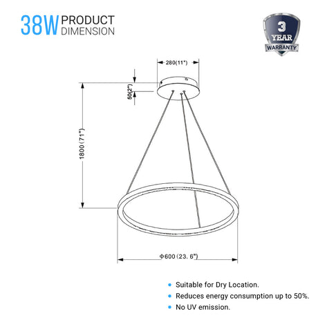 dimmable-1-ring-38w-3000k-round-led-chandelier-lights